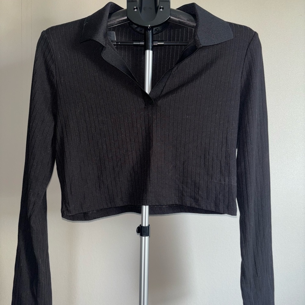 Ardene Black Cropped Long Sleeve